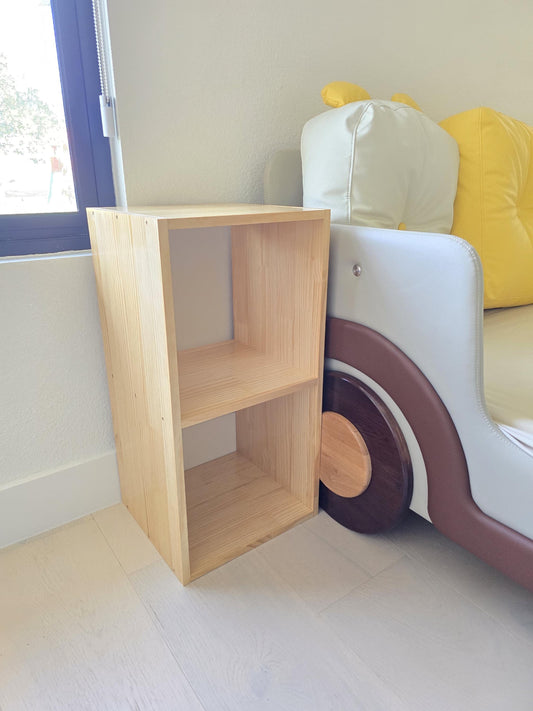 Solid cubby shelf 1 x 2 | Wooden cube organizer